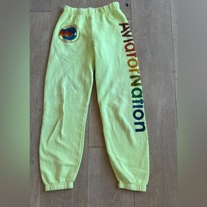 Aviator Nation Kids Bright Yellow Joggers. Size 14.